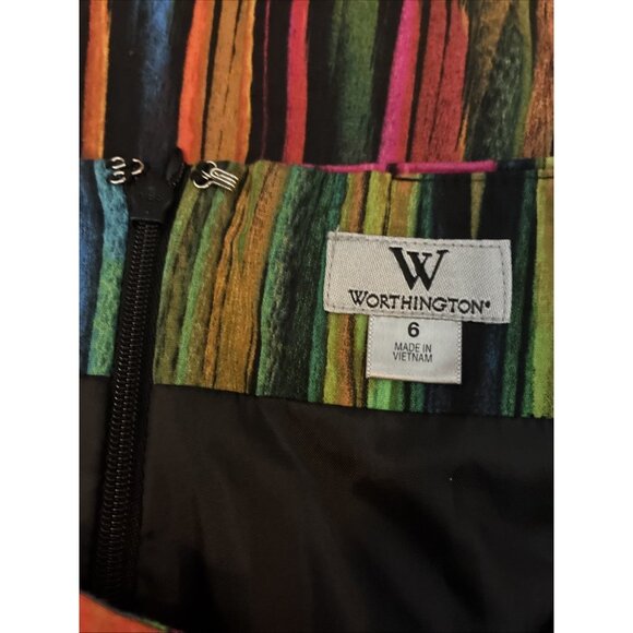 Worthington Womens Size 6 Multicolor Abstract Pencil Skirt Stretch Career Office - Picture 5 of 6